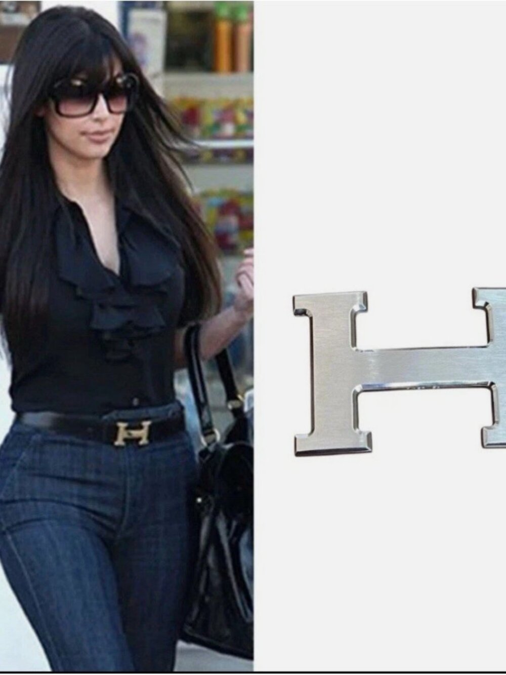 Hermes 32mm Constance H Logo Silver Belt Buckle Brushed Finish w/ Dust Bag - Picture 4 of 4